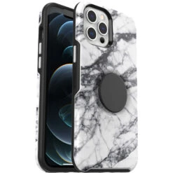 Coque IPhone 11 Pro Max Otter + Pop Symmetry Series White Marble (White / Black Graphic) -Magasin D'Accessoires Mobiles apl84 iphp20 whitemarble 6