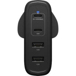 USB-C Quadruples Ports 100 W Chargeur Mural Chargement Rapide | Standard Black -Magasin D'Accessoires Mobiles fast charge wallcgr 100w 4prt apac 23 black 3