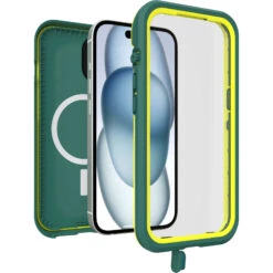 Coque Étanche à L’eau IPhone 15 OtterBox Frē Series Pour MagSafe Pine (Green) -Magasin D'Accessoires Mobiles fre ipha23 pine 3