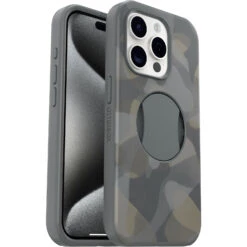 Coque IPhone 15 Pro OtterGrip Symmetry Series Iron Camo (Grey)