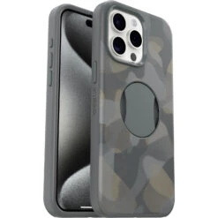 Coque IPhone 15 Pro Max OtterGrip Symmetry Series Iron Camo (Grey)