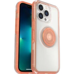 Coque IPhone 13 Pro Otter + Pop Symmetry Clear Series Melondramatic (Clear / Orange) -Magasin D'Accessoires Mobiles otterpop symm clear iphp21 melondramatic 6