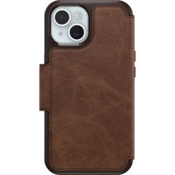 IPhone 15 Coque Strada Series Folio MagSafe Espresso (Brown)